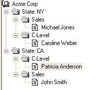 Example GoldMine relationship tree